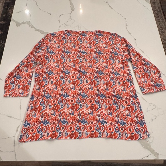 Orvis Womens Ikat 3/4 Sleeve Tee Shirt Tunic Size XL Colorful Modal Stretch NWT - Picture 8 of 14